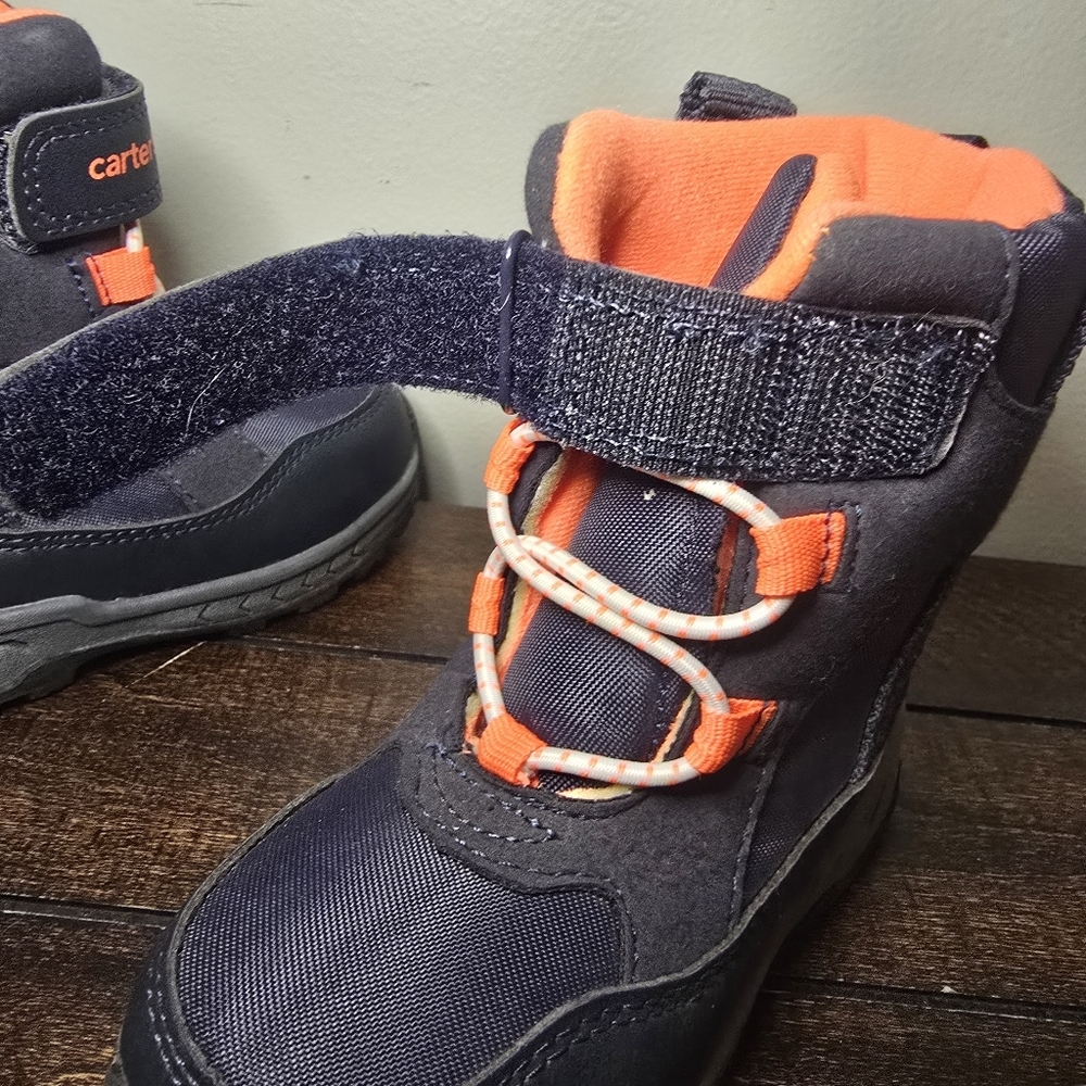 TODDLER BOY'S CARTER'S NAVY SNOW BOOTS 8 SHOES - Picture 9 of 10